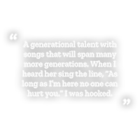 a quote about a generational talent with songs that will span many generations