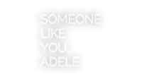 a black background with the words someone like you adele